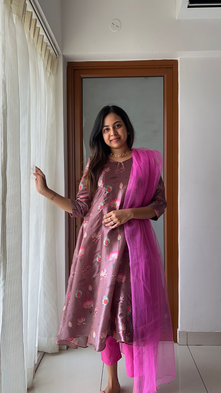 Kayal Suit set- Chocolate Brown