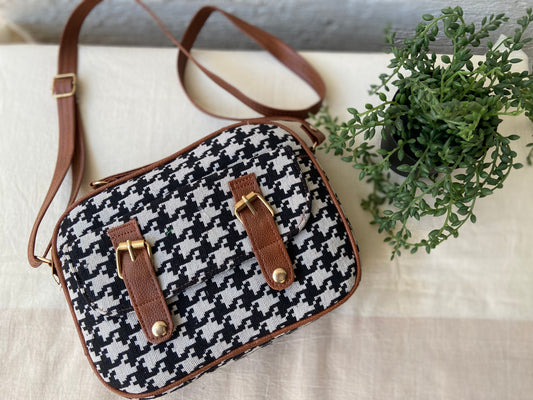 Houndstooth Sling Bag