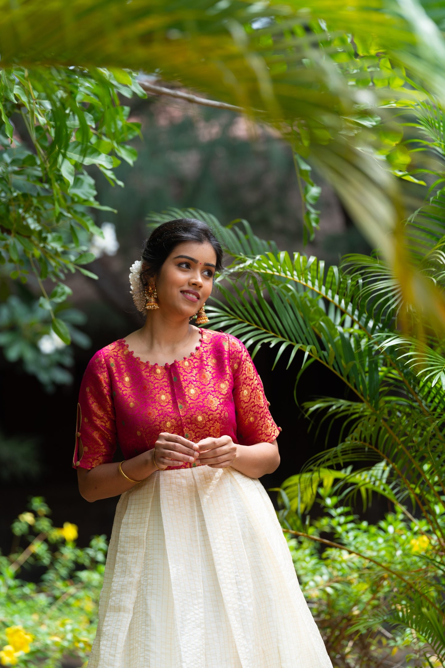 Anamika-Pink and Cream