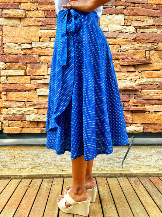 Wrap skirt - indigo